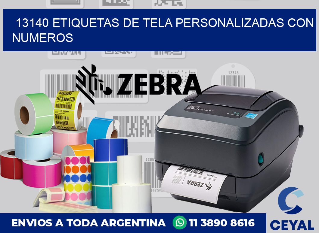 13140 ETIQUETAS DE TELA PERSONALIZADAS CON NUMEROS