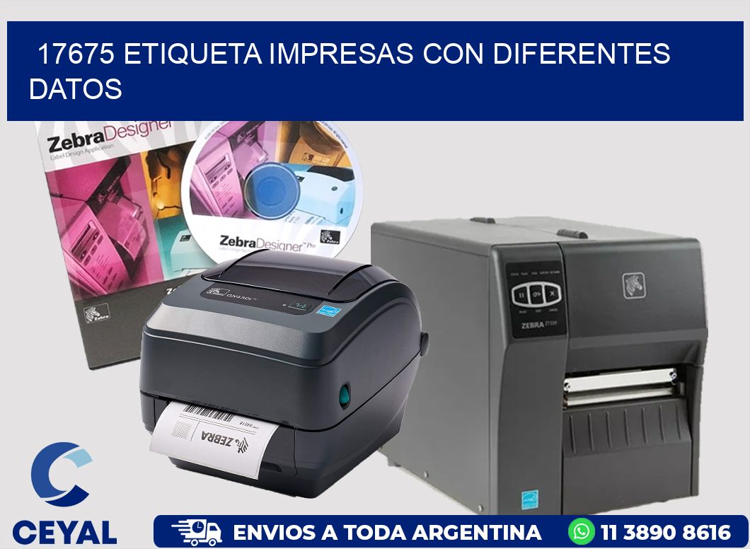 17675 ETIQUETA IMPRESAS CON DIFERENTES DATOS