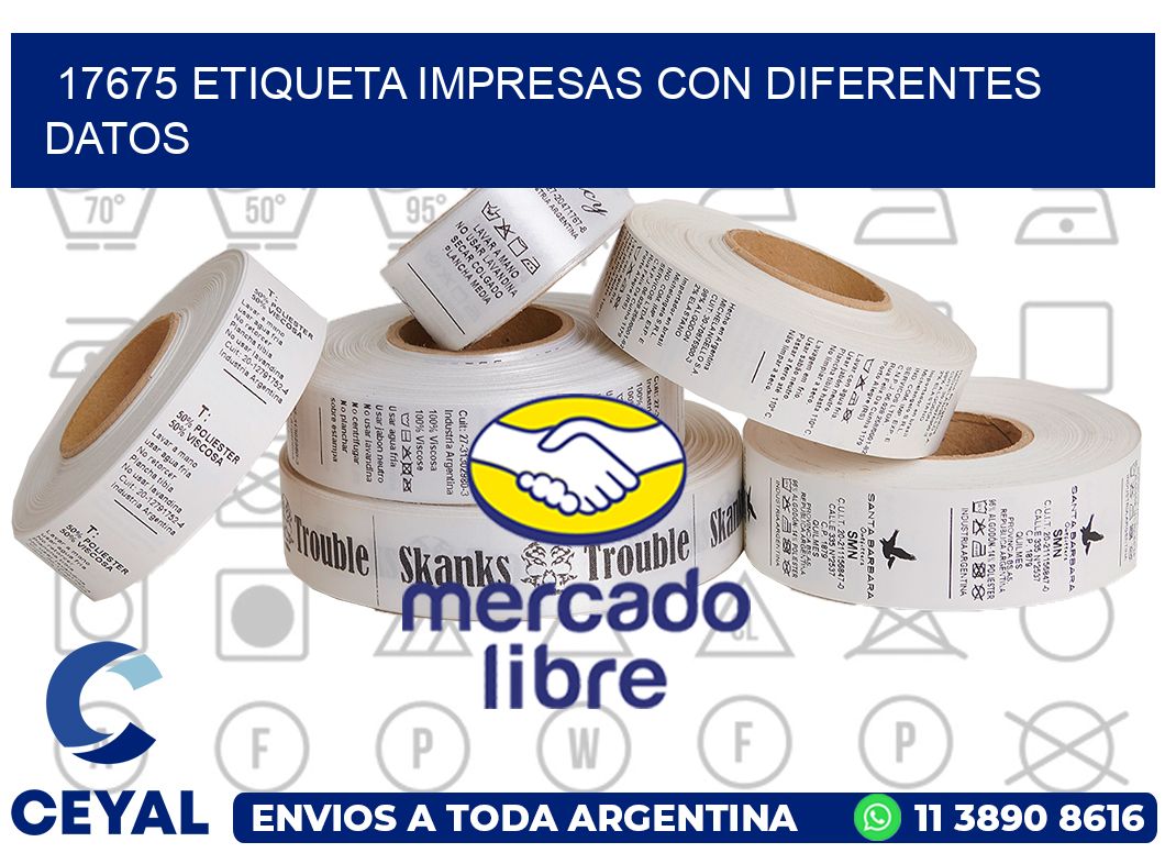 17675 ETIQUETA IMPRESAS CON DIFERENTES DATOS