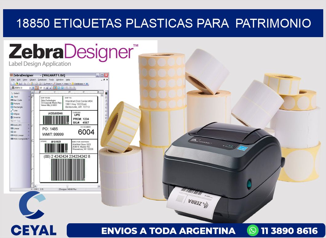 18850 ETIQUETAS PLASTICAS PARA  PATRIMONIO