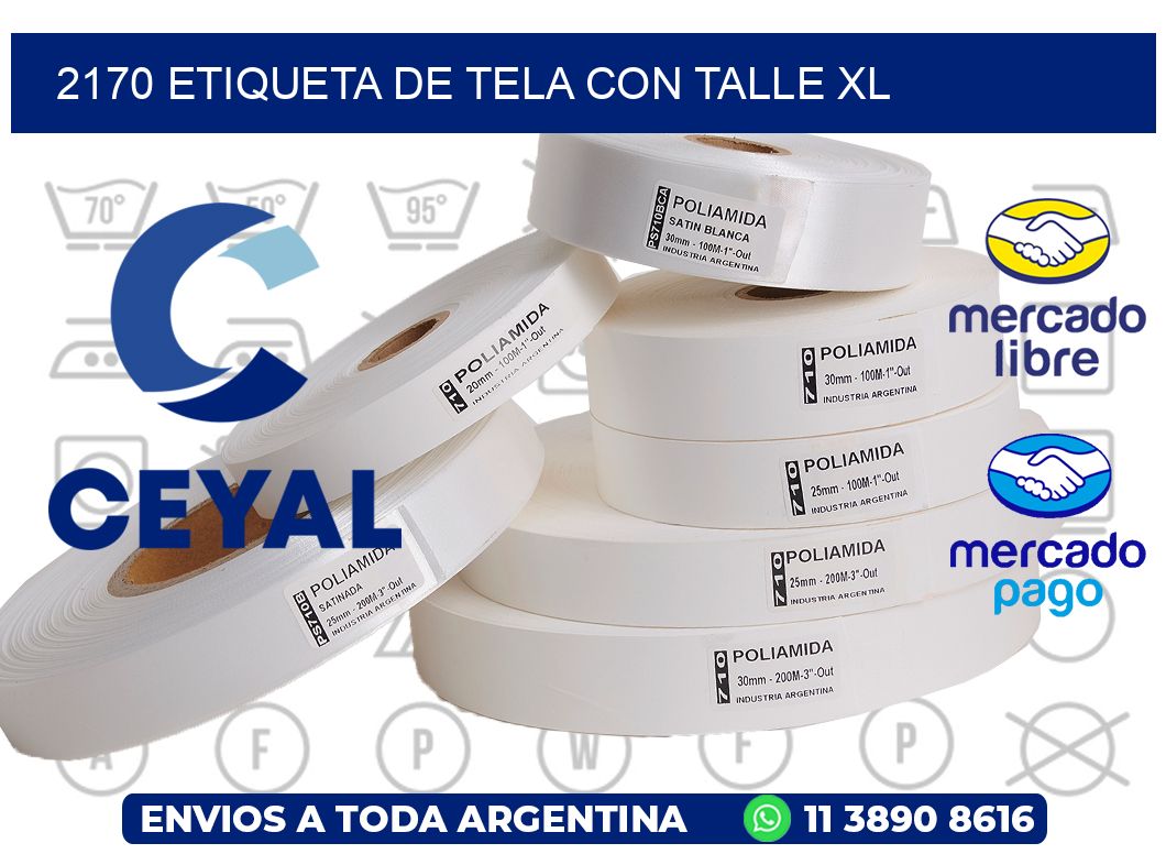 2170 ETIQUETA DE TELA CON TALLE XL