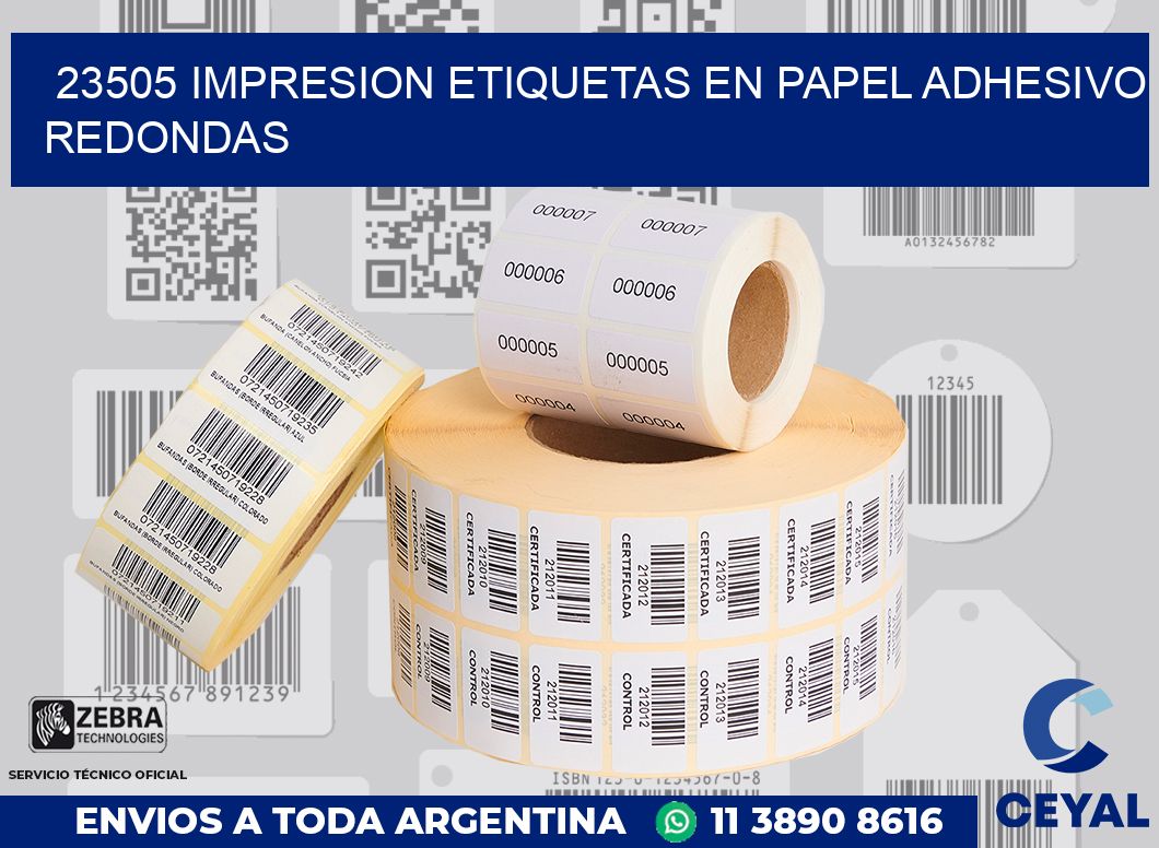23505 IMPRESION ETIQUETAS EN PAPEL ADHESIVO REDONDAS