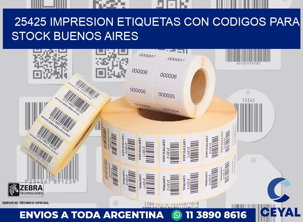 25425 IMPRESION ETIQUETAS CON CODIGOS PARA STOCK BUENOS AIRES