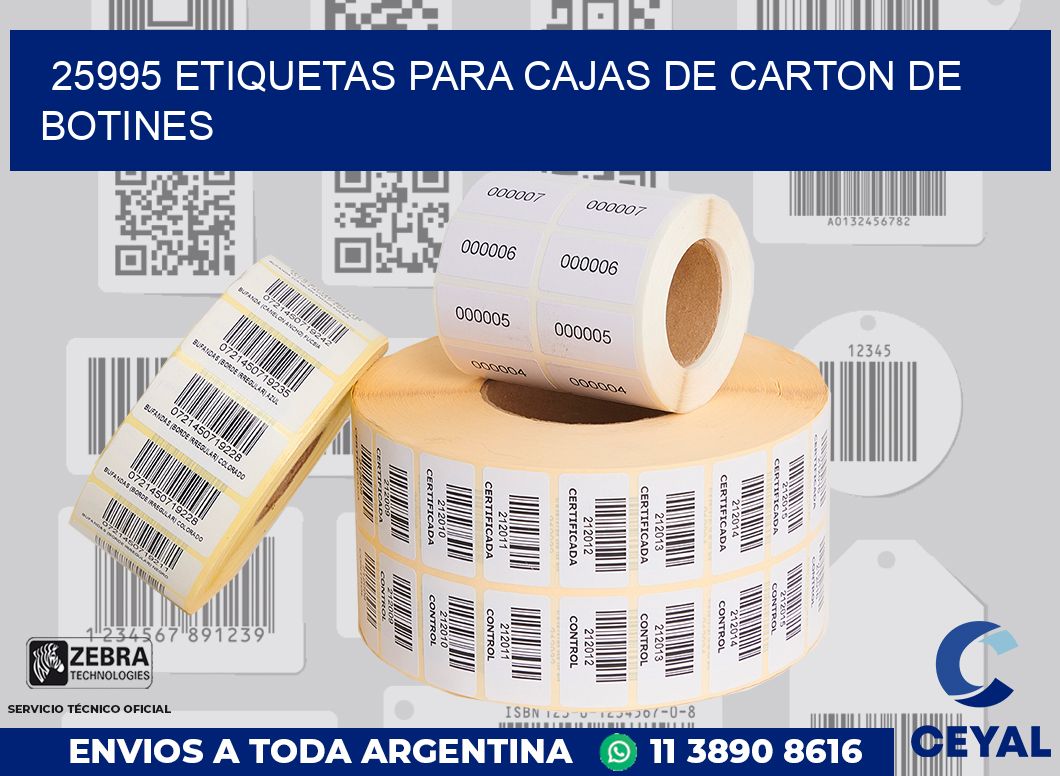 25995 ETIQUETAS PARA CAJAS DE CARTON DE BOTINES