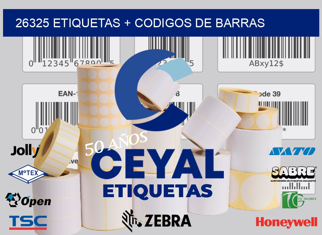 26325 etiquetas + codigos de barras
