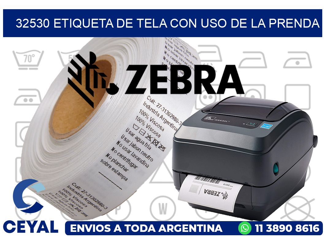 32530 ETIQUETA DE TELA CON USO DE LA PRENDA