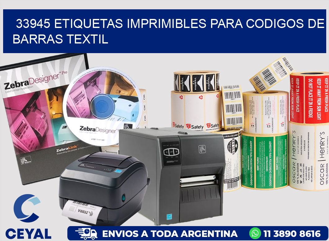 33945 ETIQUETAS IMPRIMIBLES PARA CODIGOS DE BARRAS TEXTIL