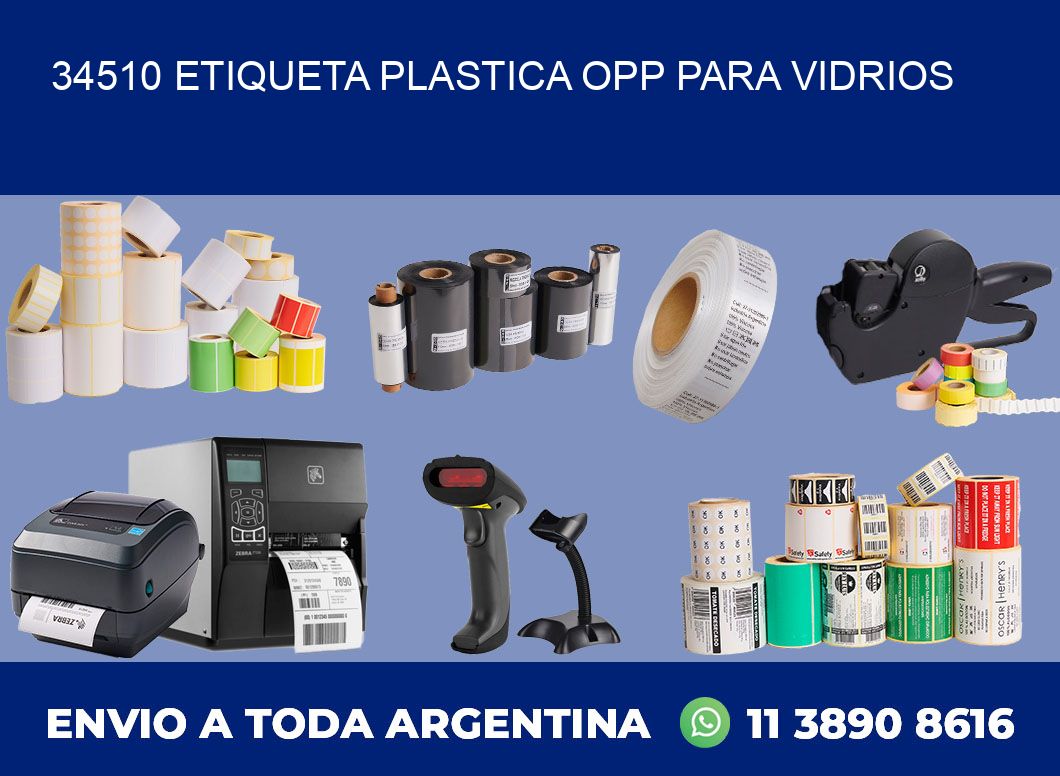 34510 ETIQUETA PLASTICA OPP PARA VIDRIOS