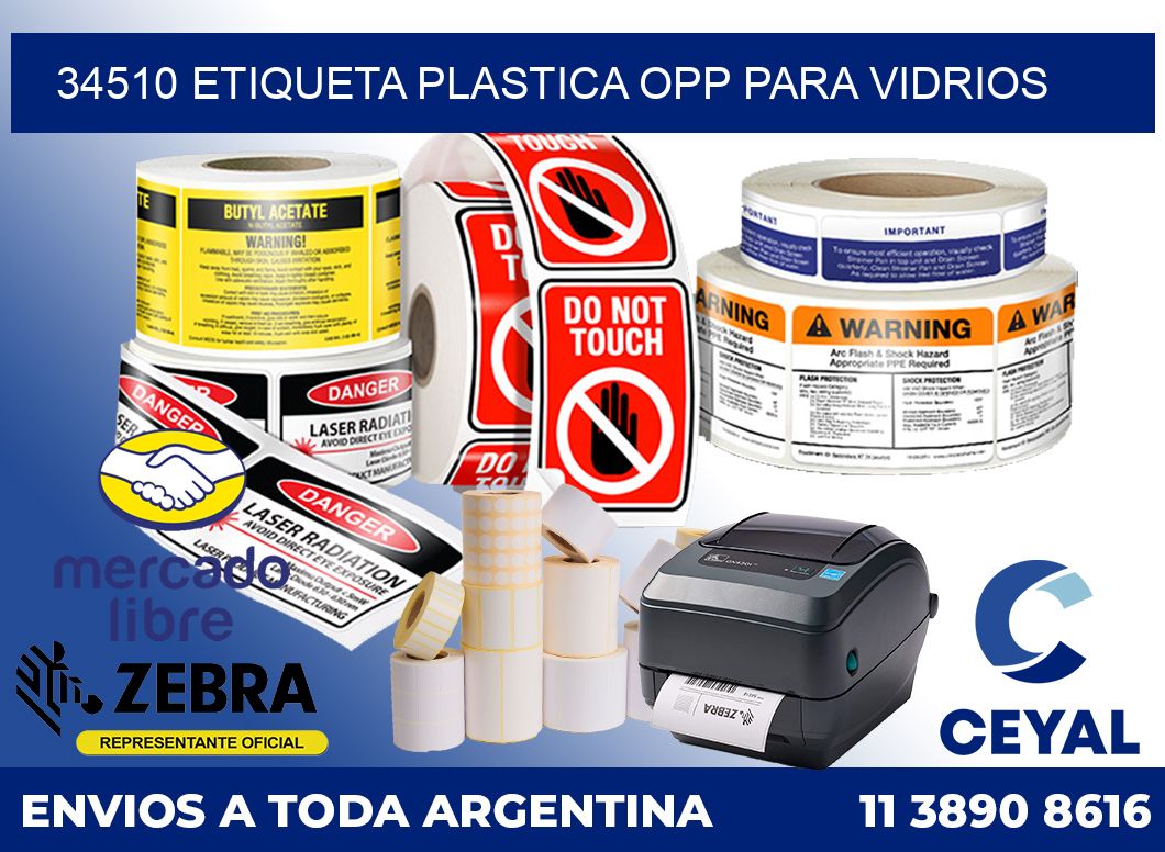 34510 ETIQUETA PLASTICA OPP PARA VIDRIOS