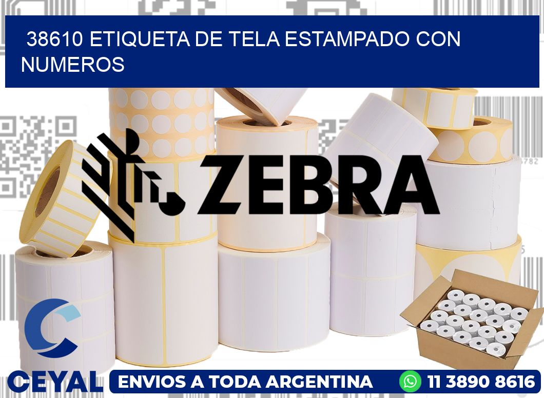 38610 ETIQUETA DE TELA ESTAMPADO CON NUMEROS