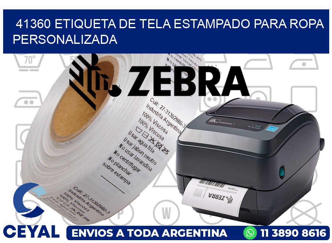 41360 ETIQUETA DE TELA ESTAMPADO PARA ROPA PERSONALIZADA