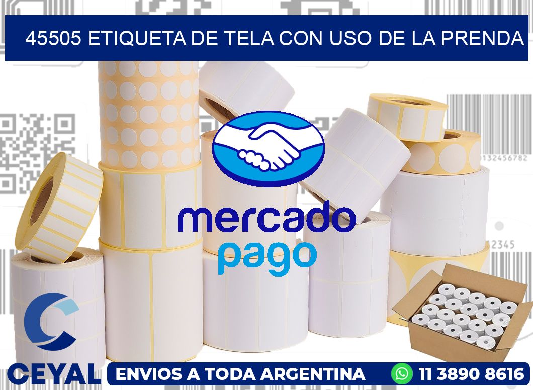 45505 ETIQUETA DE TELA CON USO DE LA PRENDA
