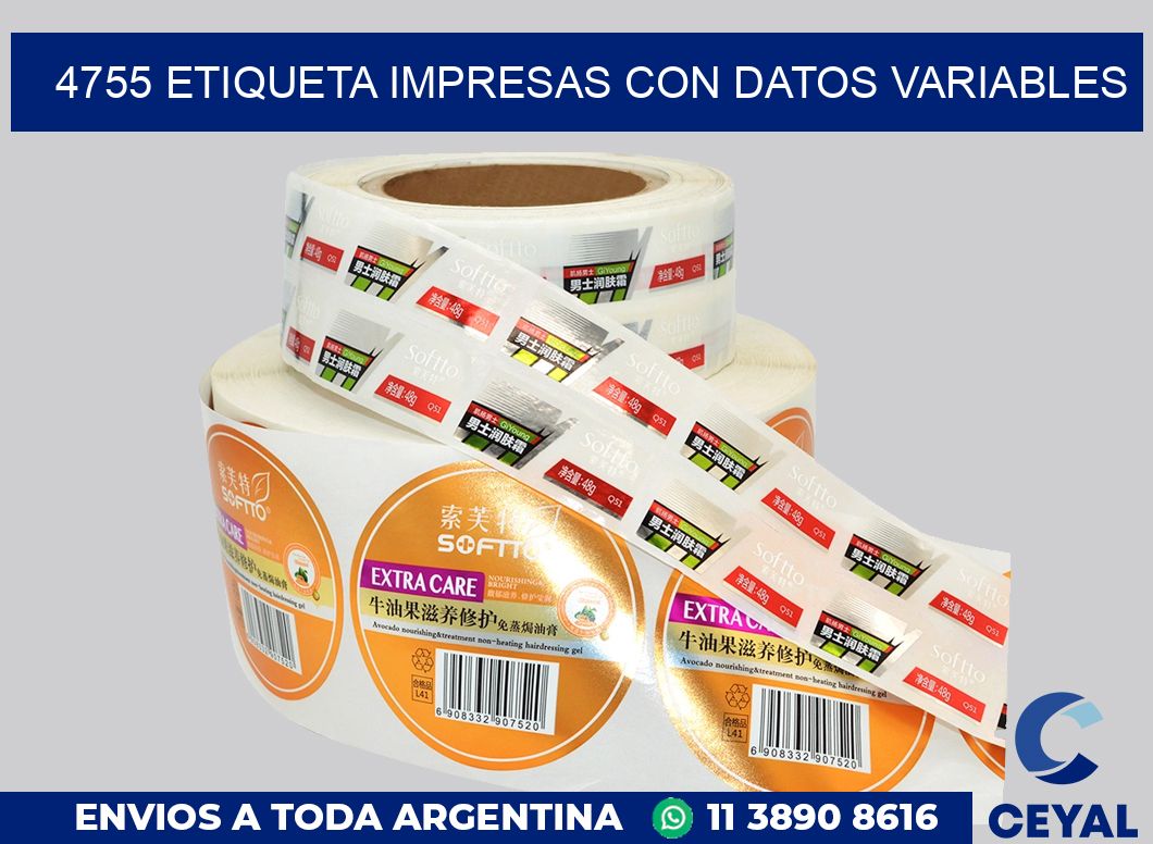 4755 ETIQUETA IMPRESAS CON DATOS VARIABLES