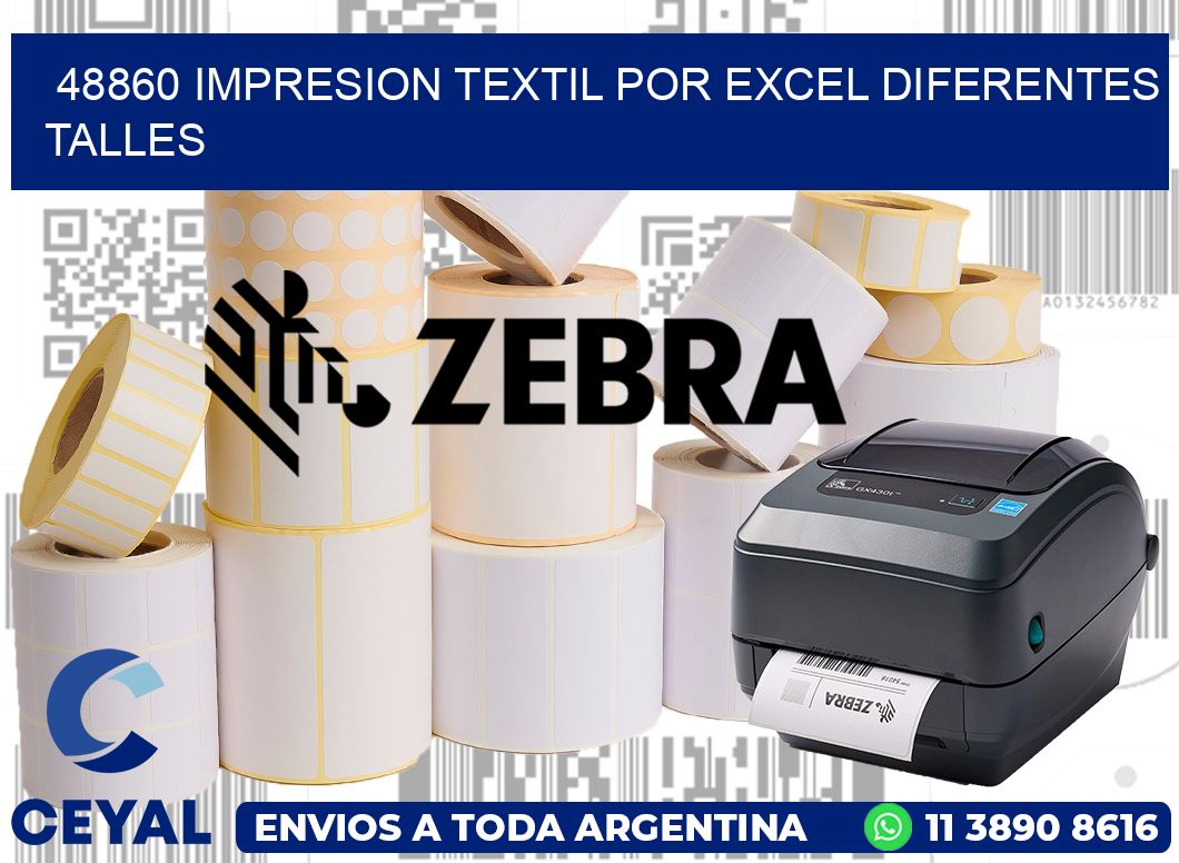 48860 IMPRESION TEXTIL POR EXCEL DIFERENTES TALLES