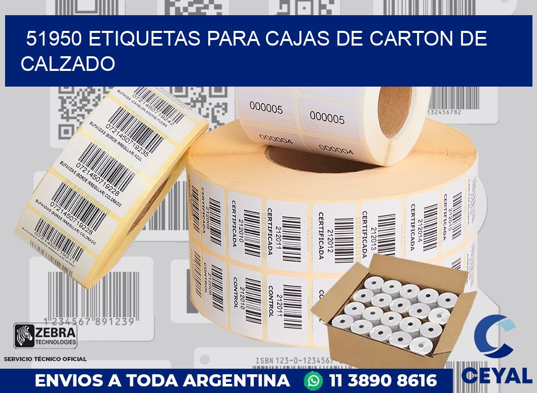 51950 ETIQUETAS PARA CAJAS DE CARTON DE CALZADO