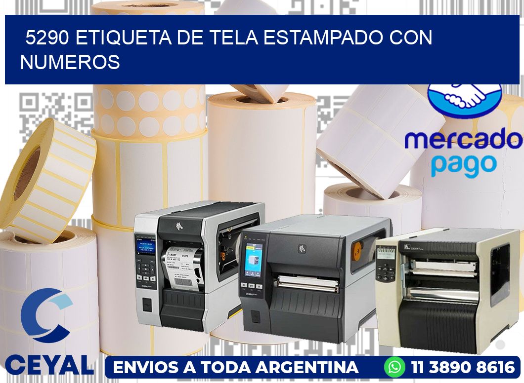 5290 ETIQUETA DE TELA ESTAMPADO CON NUMEROS