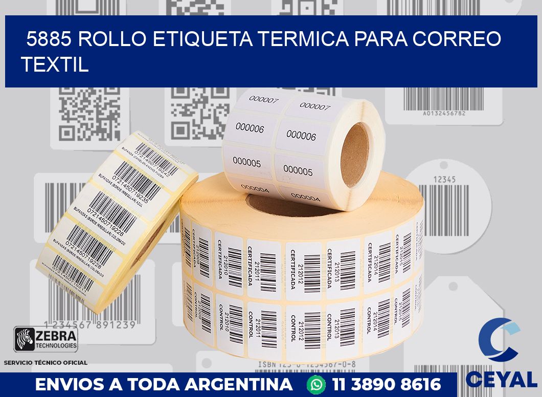 5885 ROLLO ETIQUETA TERMICA PARA CORREO TEXTIL