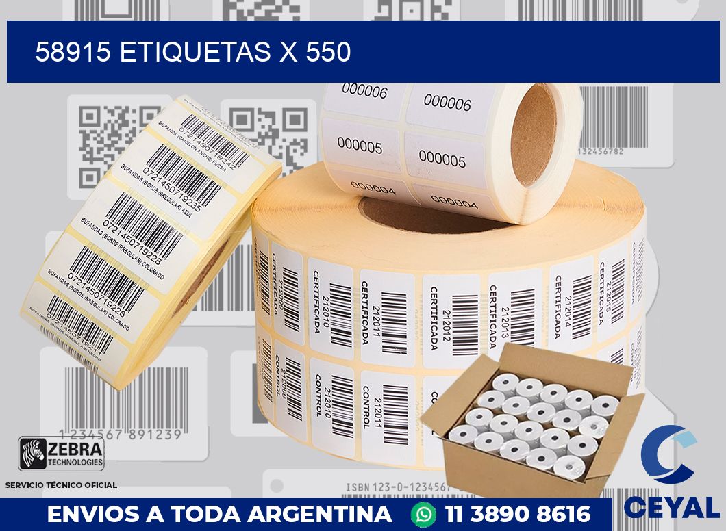 58915 Etiquetas x 550