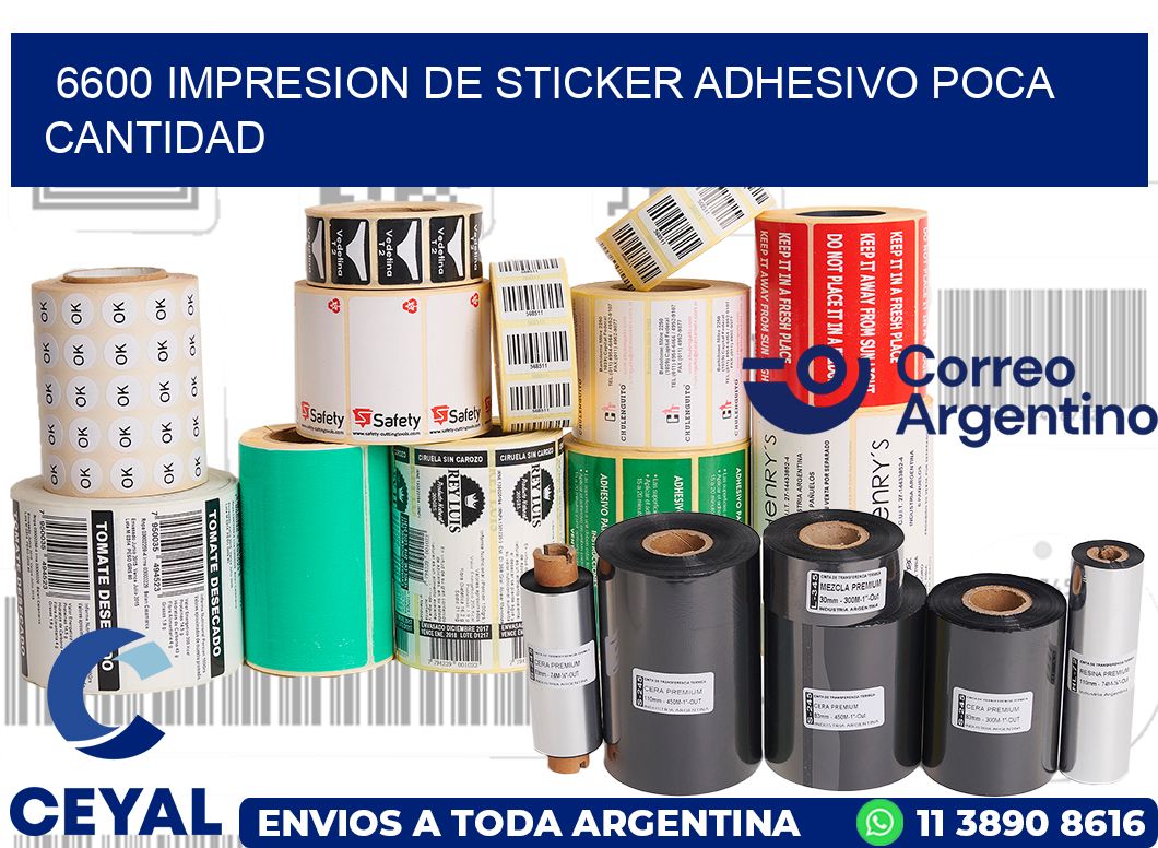 6600 IMPRESION DE STICKER ADHESIVO POCA CANTIDAD