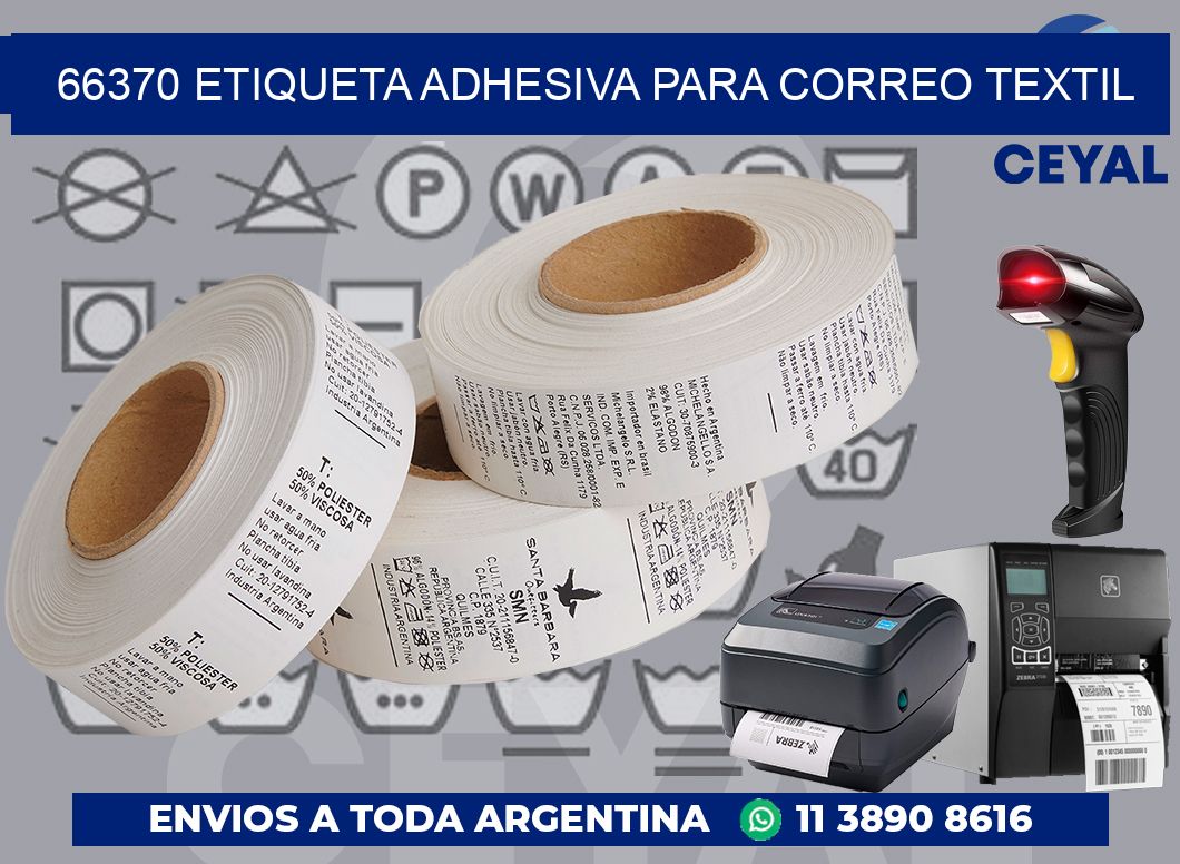 66370 ETIQUETA ADHESIVA PARA CORREO TEXTIL