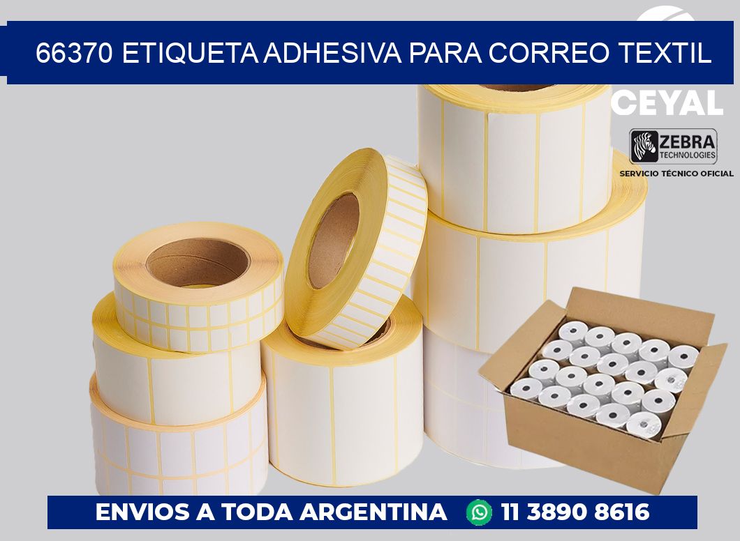 66370 ETIQUETA ADHESIVA PARA CORREO TEXTIL