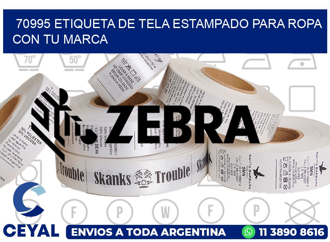 70995 ETIQUETA DE TELA ESTAMPADO PARA ROPA CON TU MARCA