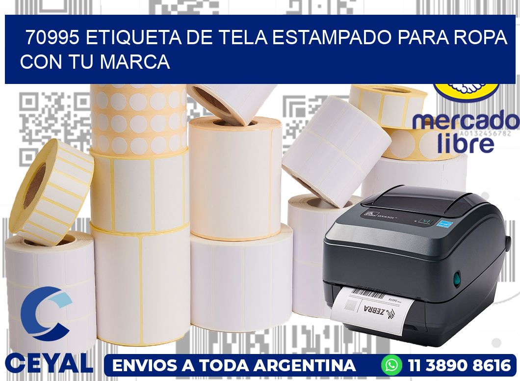 70995 ETIQUETA DE TELA ESTAMPADO PARA ROPA CON TU MARCA