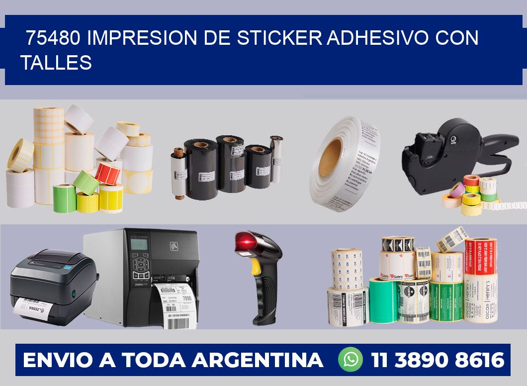 75480 IMPRESION DE STICKER ADHESIVO CON TALLES
