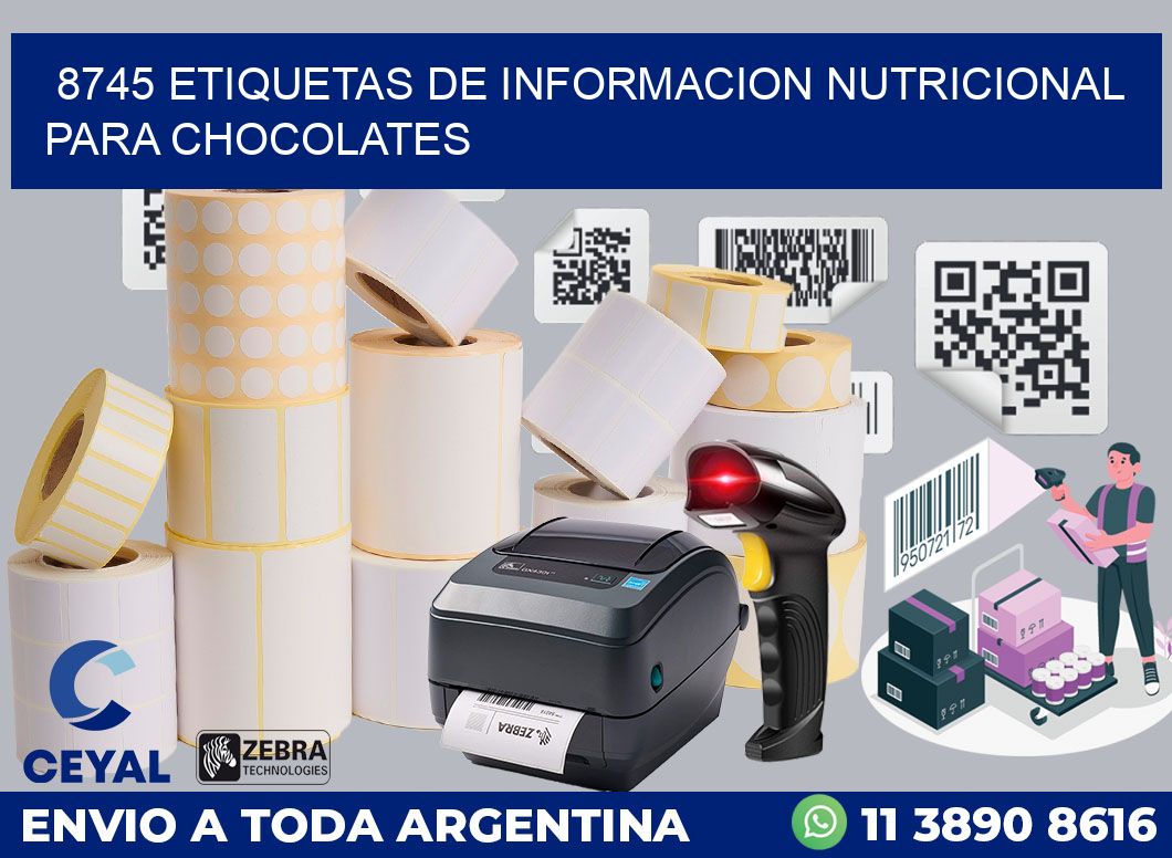 8745 ETIQUETAS DE INFORMACION NUTRICIONAL PARA CHOCOLATES