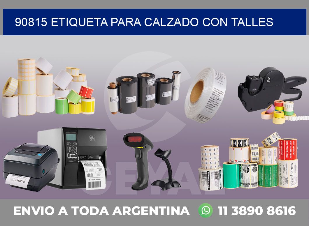 90815 ETIQUETA PARA CALZADO CON TALLES