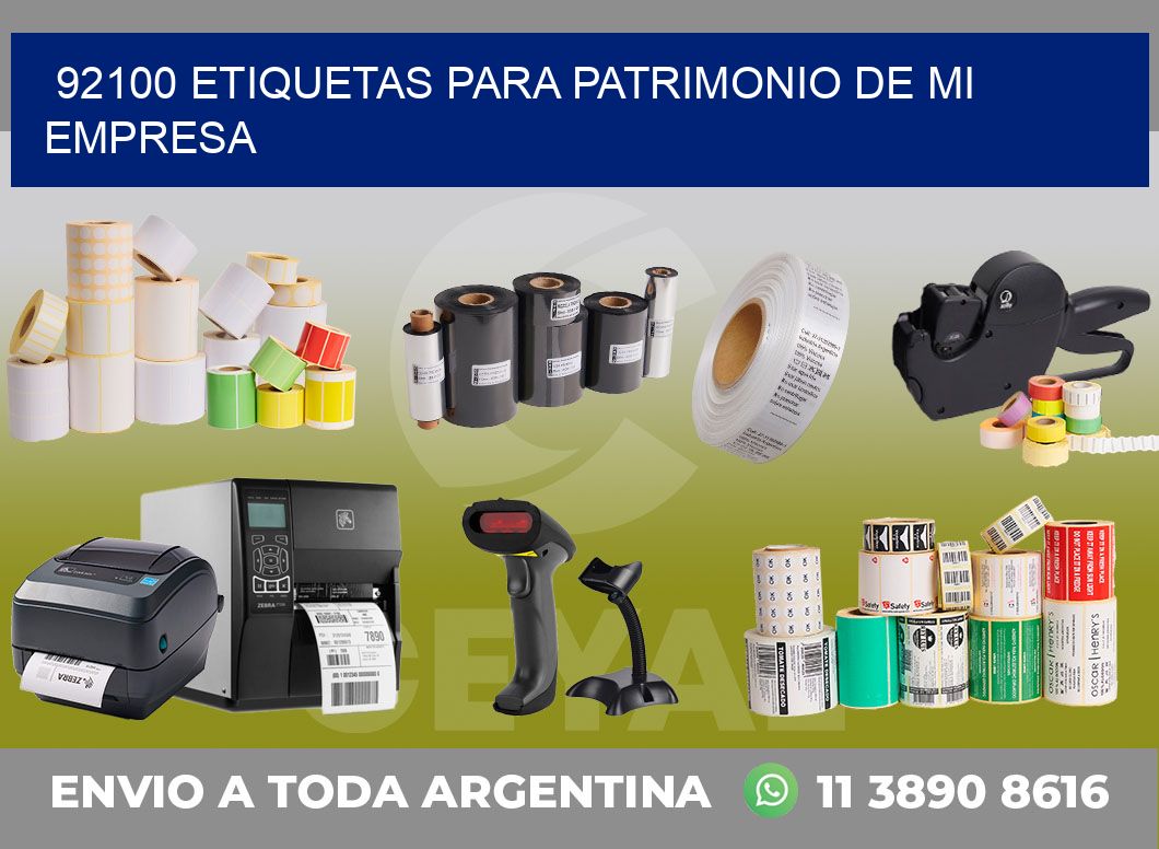 92100 ETIQUETAS PARA PATRIMONIO DE MI EMPRESA