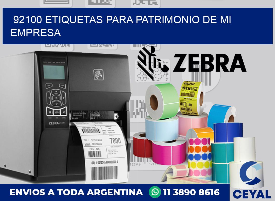 92100 ETIQUETAS PARA PATRIMONIO DE MI EMPRESA