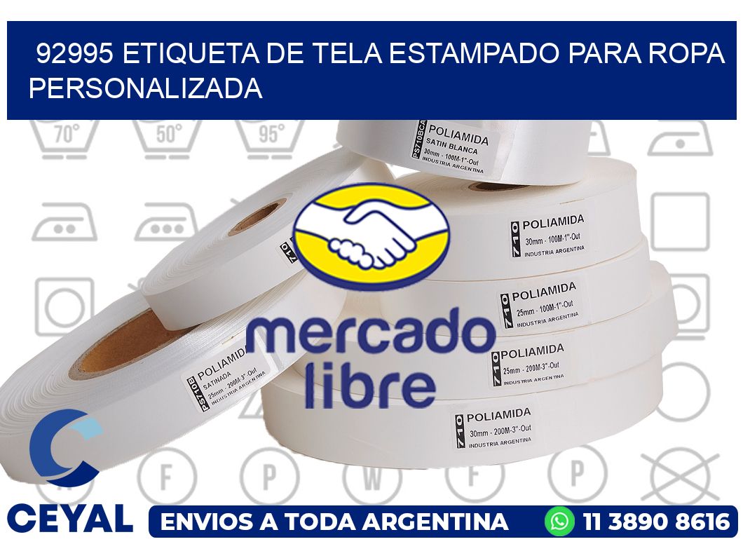 92995 ETIQUETA DE TELA ESTAMPADO PARA ROPA PERSONALIZADA