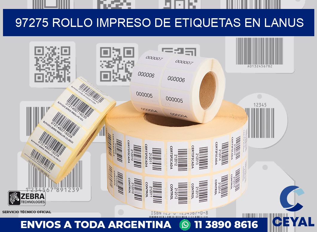 97275 ROLLO IMPRESO DE ETIQUETAS EN LANUS