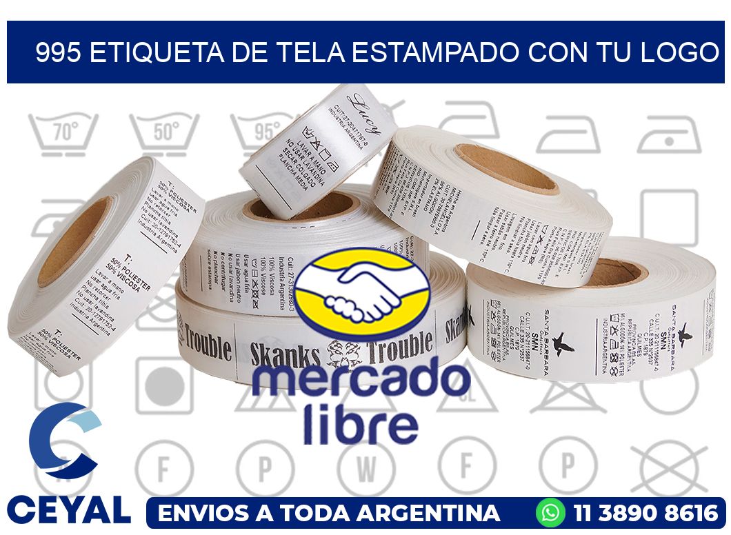 995 ETIQUETA DE TELA ESTAMPADO CON TU LOGO