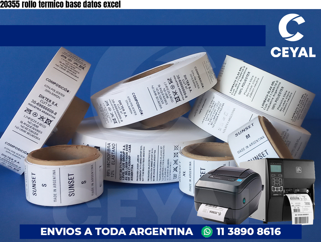 20355 rollo termico base datos excel