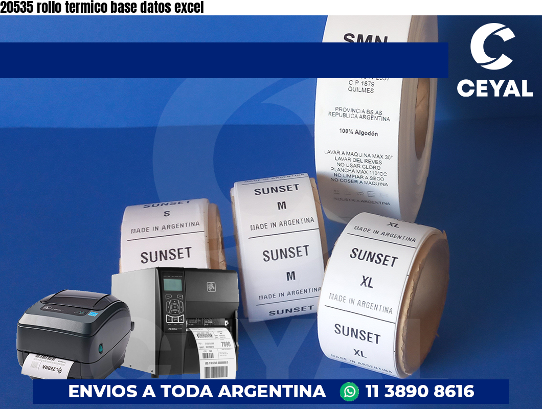 20535 rollo termico base datos excel