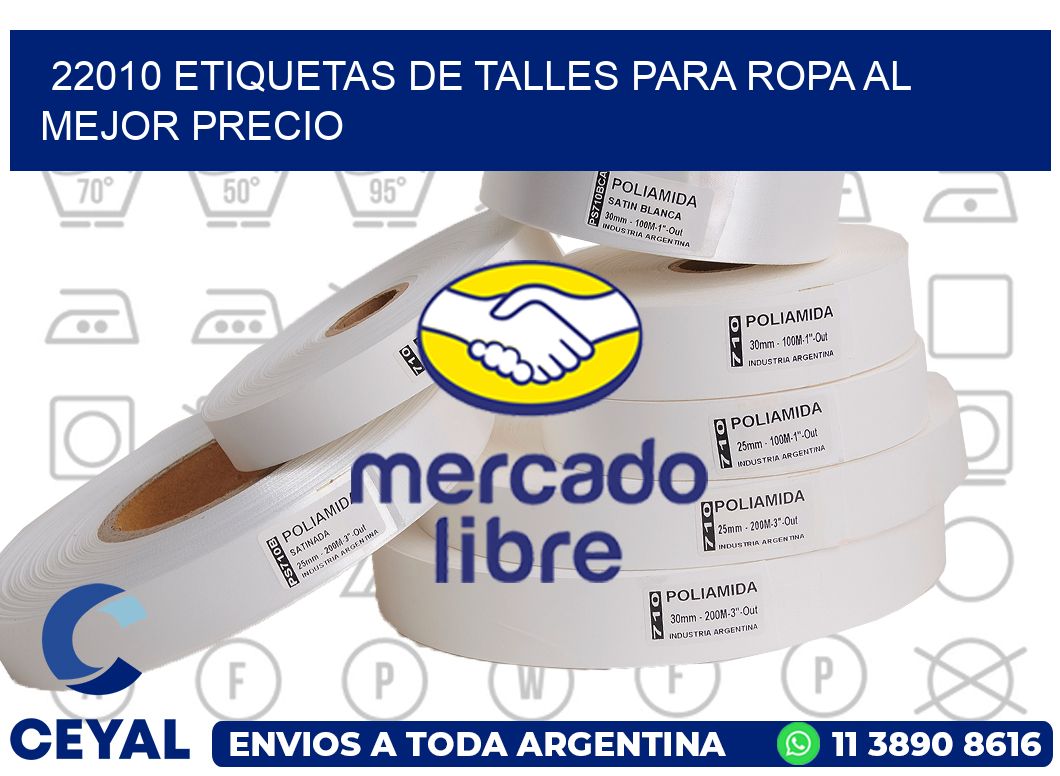 22010 ETIQUETAS DE TALLES PARA ROPA AL MEJOR PRECIO