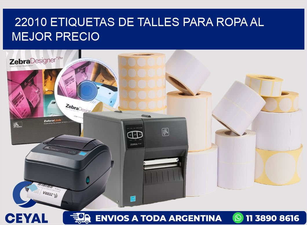 22010 ETIQUETAS DE TALLES PARA ROPA AL MEJOR PRECIO