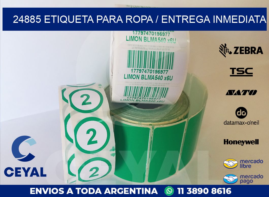 24885 ETIQUETA PARA ROPA / ENTREGA INMEDIATA