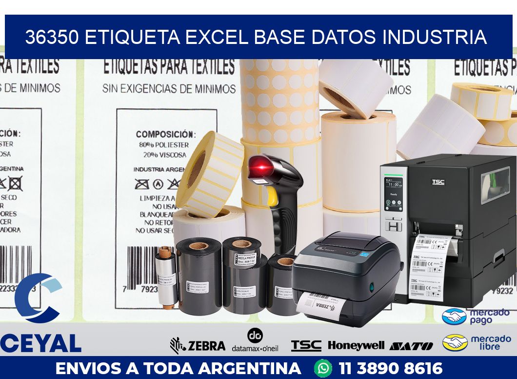 36350 etiqueta excel base datos industria