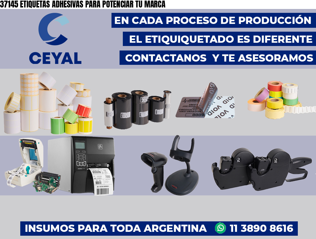 37145 ETIQUETAS ADHESIVAS PARA POTENCIAR TU MARCA