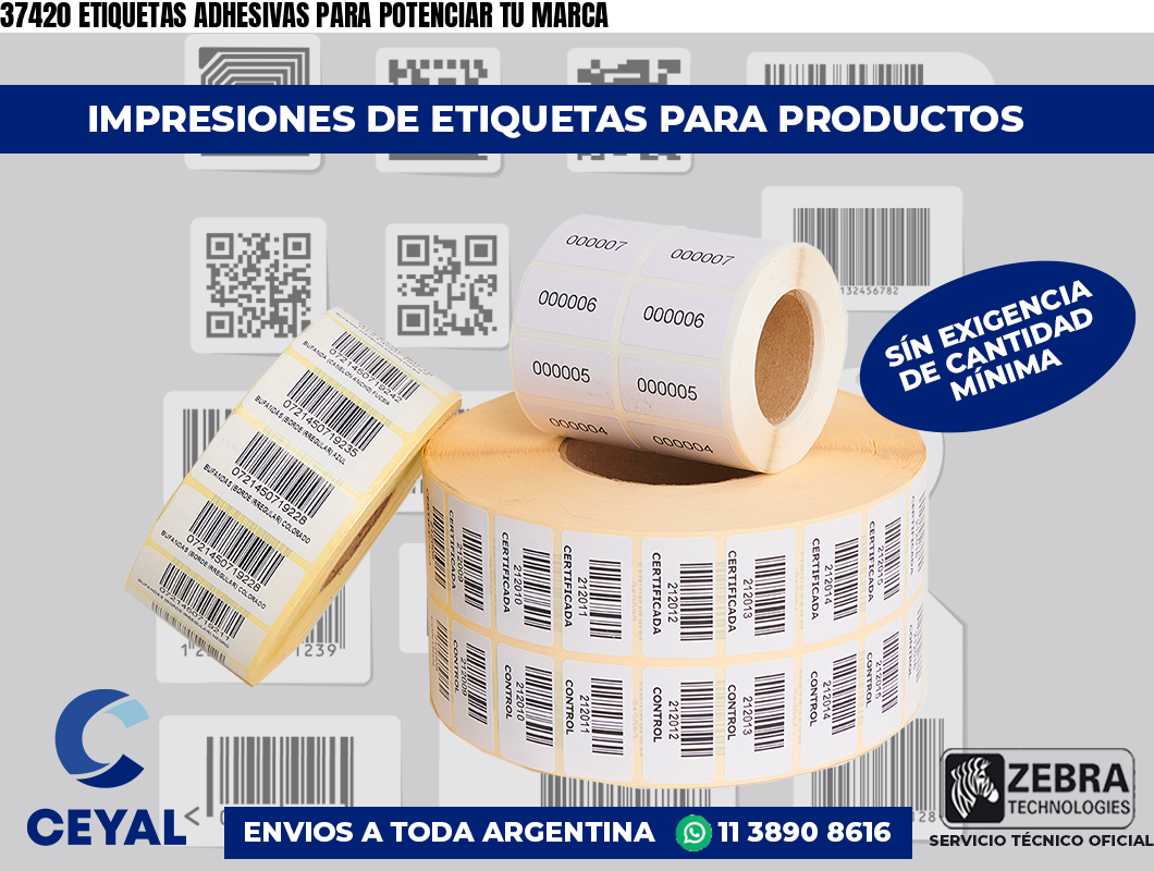 37420 ETIQUETAS ADHESIVAS PARA POTENCIAR TU MARCA