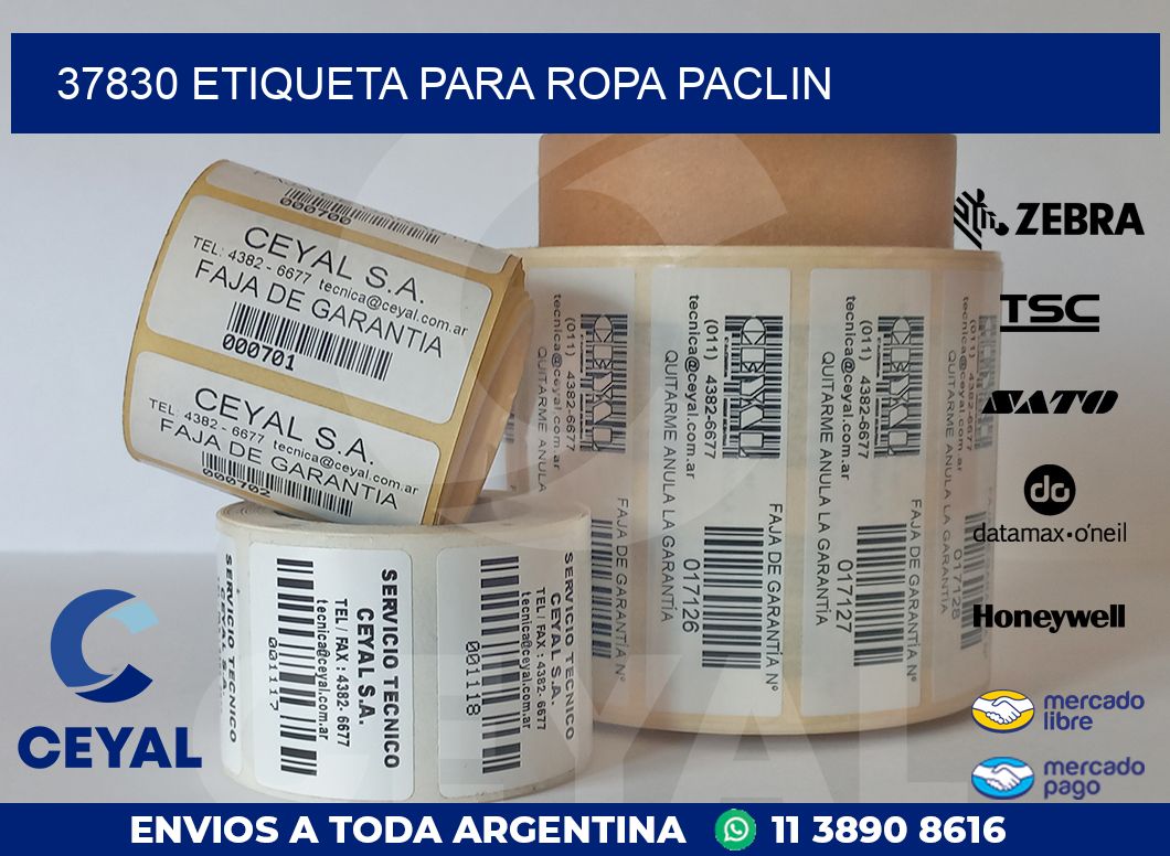 37830 ETIQUETA PARA ROPA PACLIN