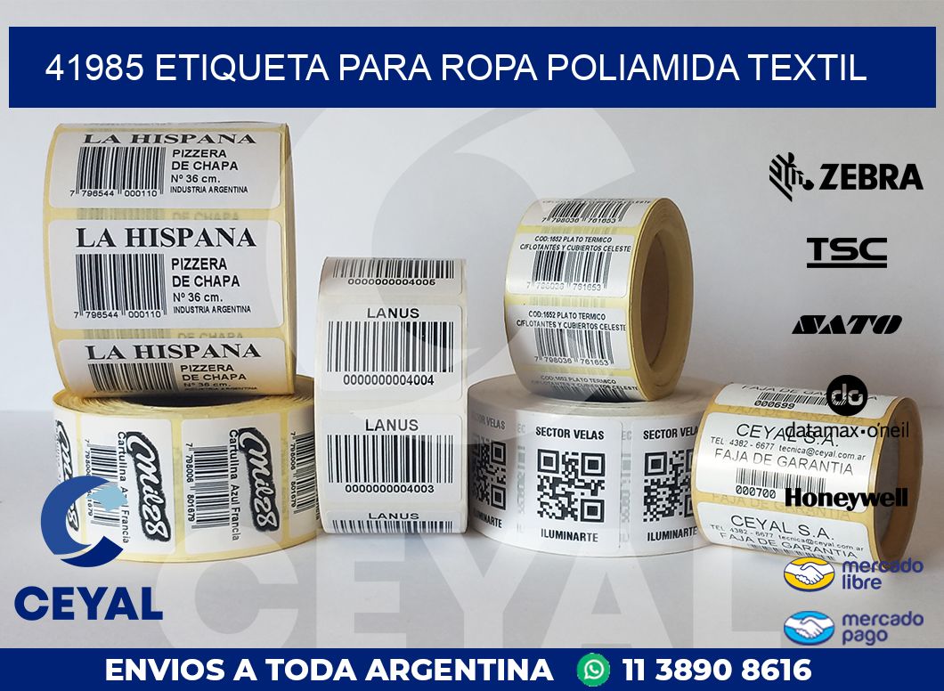 41985 ETIQUETA PARA ROPA POLIAMIDA TEXTIL