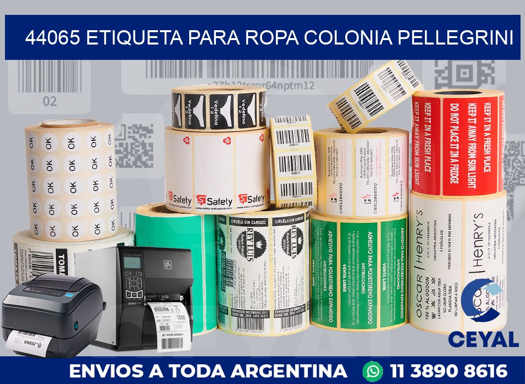44065 ETIQUETA PARA ROPA COLONIA PELLEGRINI