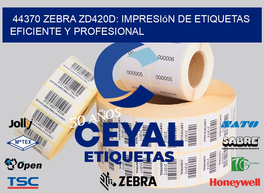 44370 Zebra ZD420D: Impresión de Etiquetas Eficiente y Profesional