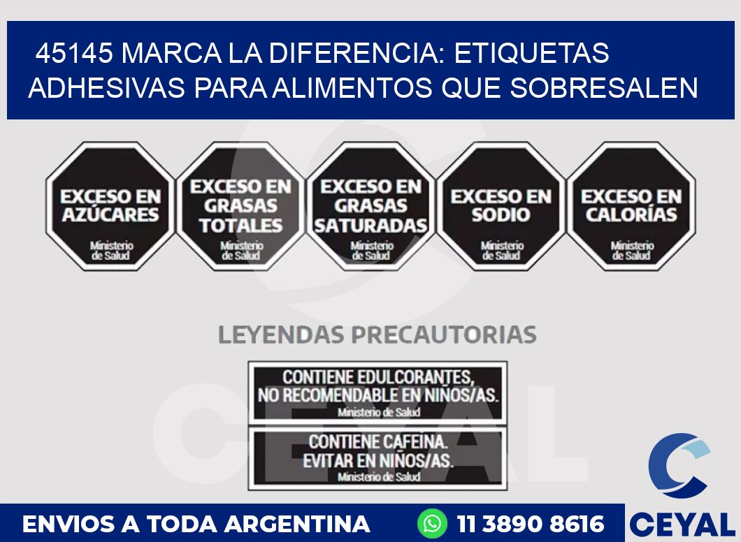 45145 MARCA LA DIFERENCIA: ETIQUETAS ADHESIVAS PARA ALIMENTOS QUE SOBRESALEN