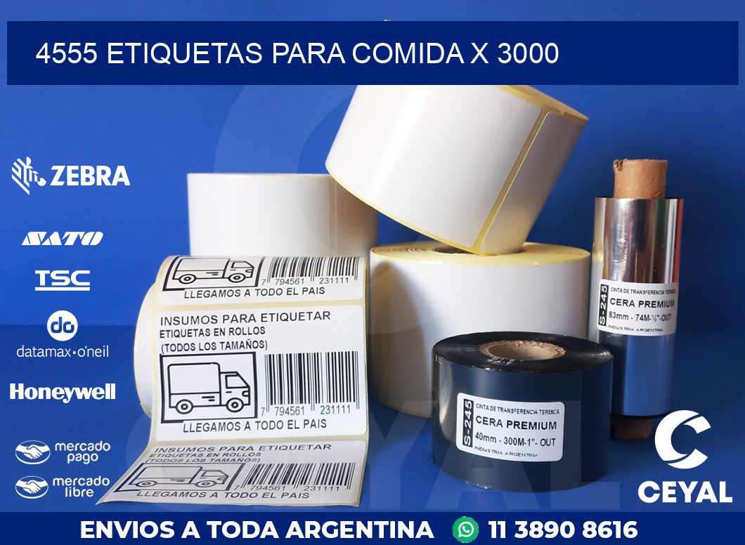 4555 ETIQUETAS PARA COMIDA x 3000