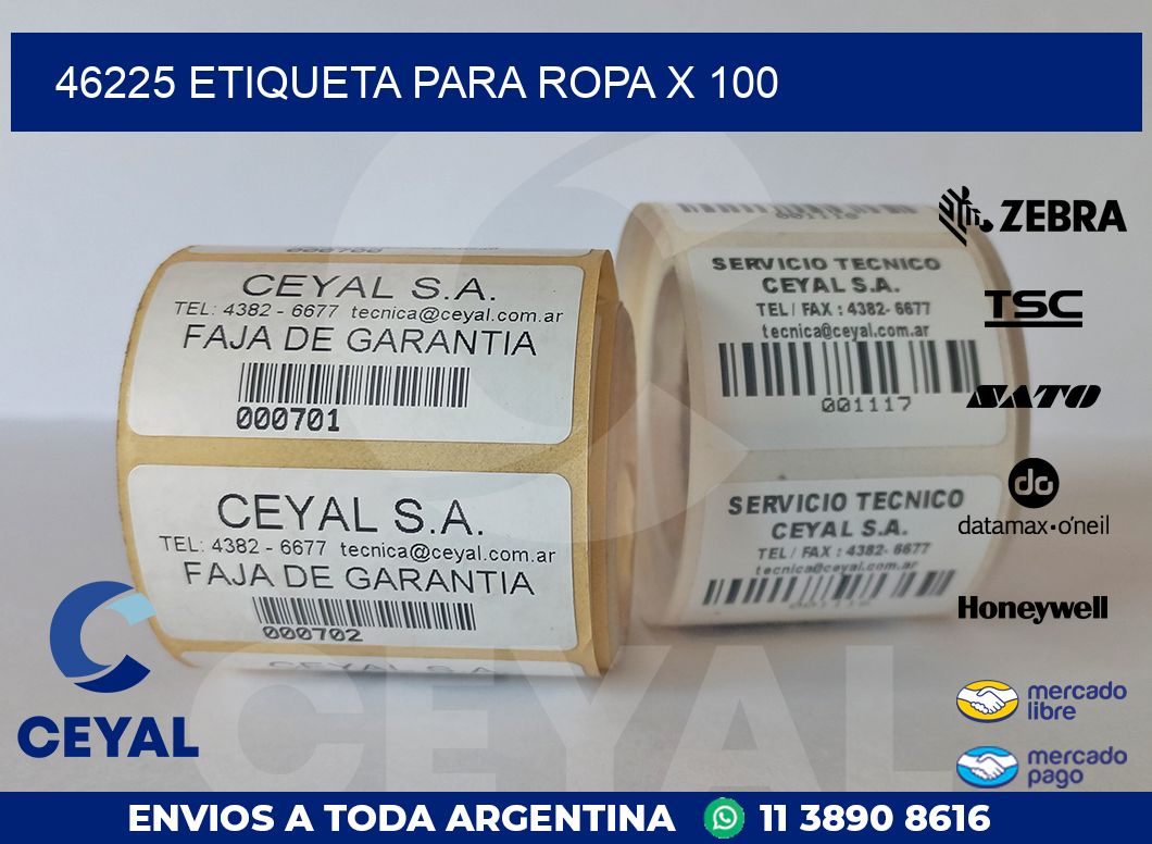 46225 ETIQUETA PARA ROPA X 100